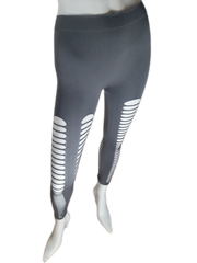 Yi Tong Gray Cutout Leggings