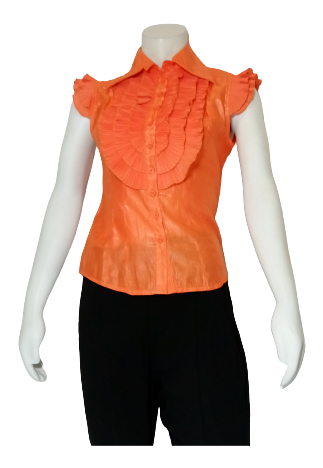 Orange Ja Ja Ruffled Blouse