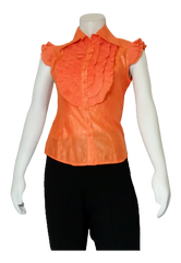 Orange Ja Ja Ruffled Blouse