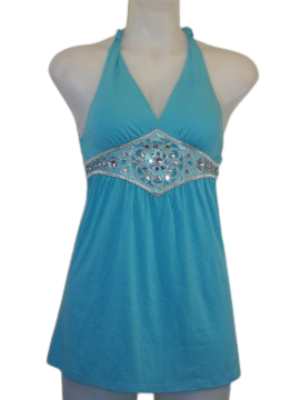 Mar-Q Jeweled Halter Top