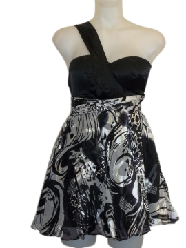 Minuet Black/White Shiny Dress