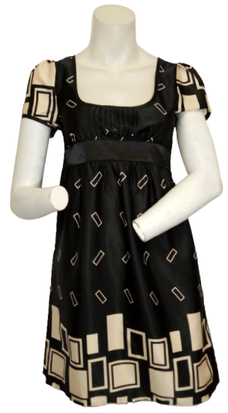 Minuet Black/Tan Patterned Dress