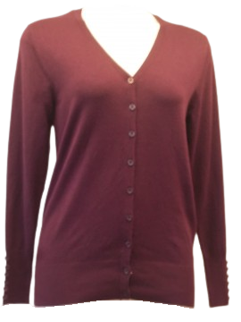 Zenana Outfitters Wine Cardigan With Button Accent Sleeves