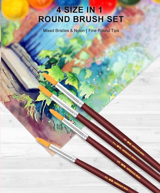 M&G Watercolor Paint Brush Set 4pcs (1 per pack)