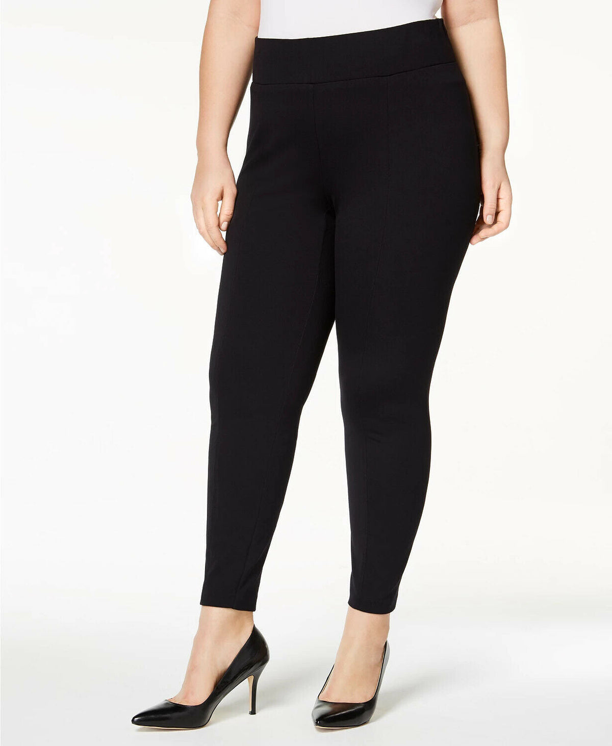 Alfani Women Plus Size Ponte-Knit Leggings in Deep Black - size 3X